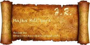 Hajka Róbert névjegykártya